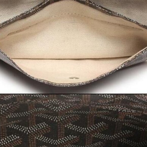 Authentic Goyard Goyardine Saint Louis PM Black Brown Shoulder Tote Bag & Pouch - Picture 14 of 16